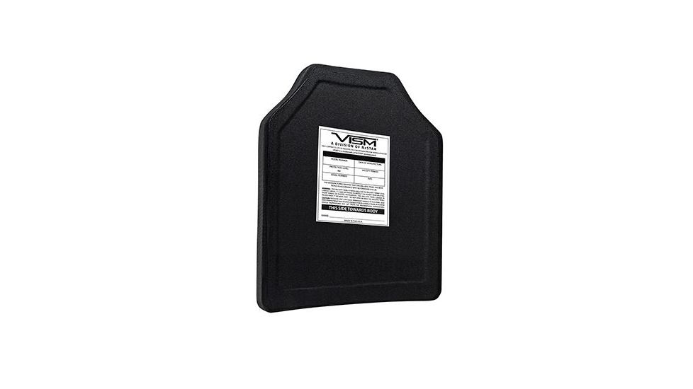 Vism Polyethylene Ballistic Plate - Shooters Cut 10in X12in, Black BPC1012
