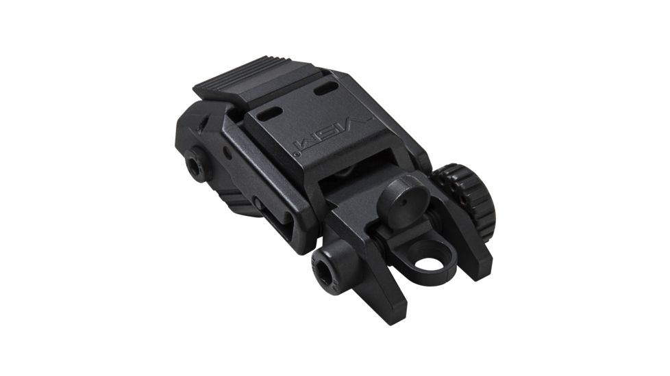 VISM Pro Series Top Mounted Deployable Rear Sight, Black, VMARFLR