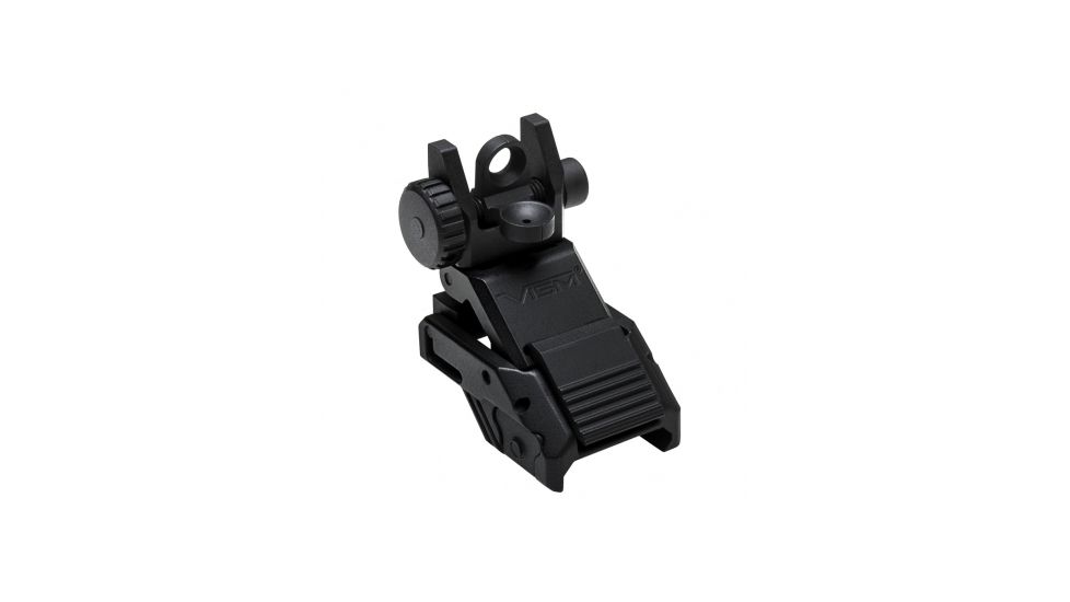 VISM Pro Series Top Mounted Deployable Rear Sight, Black, VMARFLR