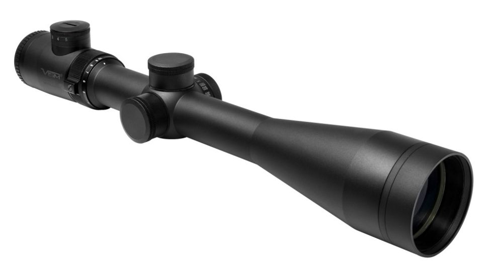 VISM Safari Series 2.5, 10X50 Rifle Scope/Red And Green Illum./Cross Plex Reticle, Green Lens, Black VSAFS251050G
