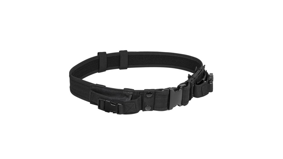 Vism Tactical Shooting / Gun Belt w/ Two Pouches, Black, Adjustable Waist Size 32 - 49 in CVBLT2978B