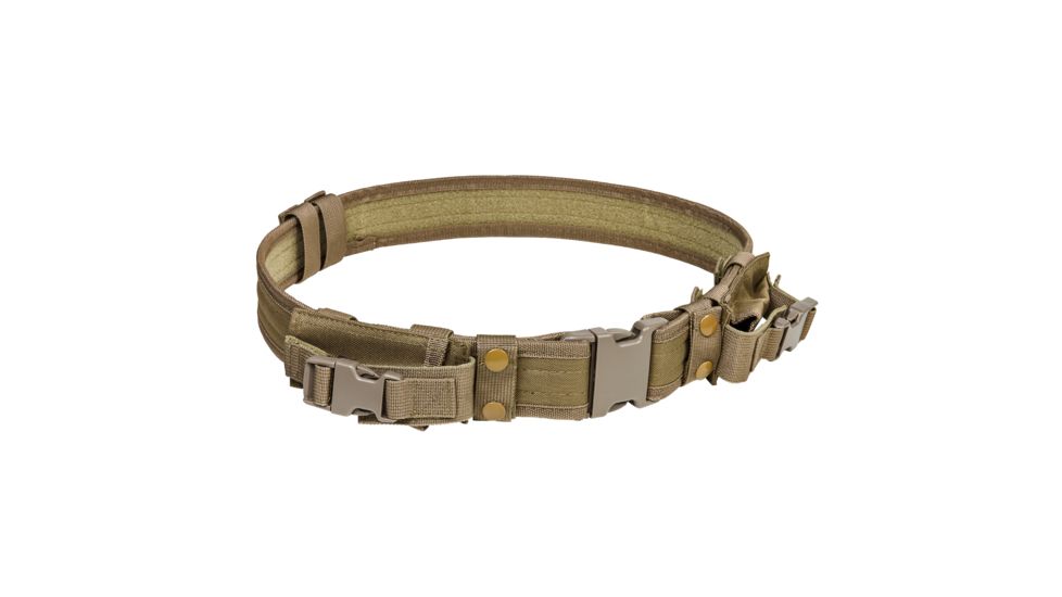 Vism Tactical Shooting / Gun Belt w/ Two Pouches, Tan, Adjustable Waist Size 32 - 49 in CVBLT2978T