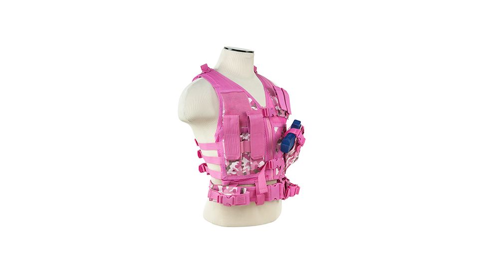 VISM Tactical Vest, Hydration System Compatible, Pink Camo, XS-S CTVC2916PC