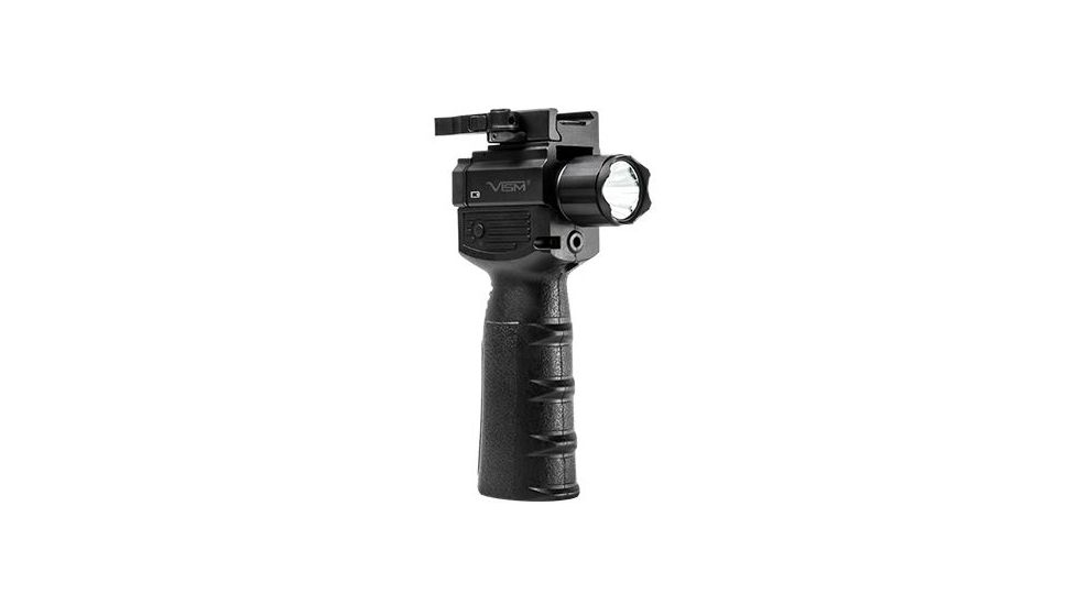 VISM Vertical Grip w/Strobe Flashlight &amp; Red Laser - Gen2, 200 Lumens VAQVGFLRV2