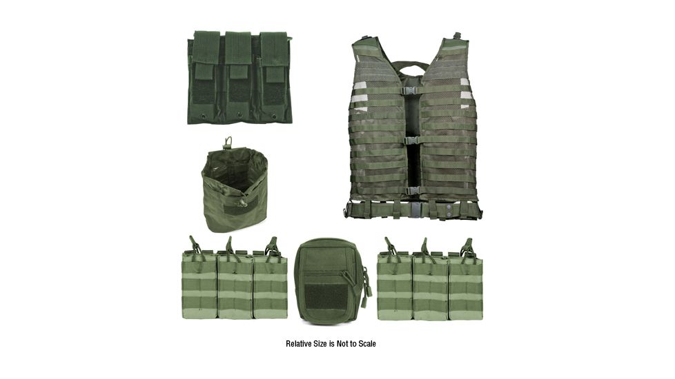 Zombie Zombat Kit, Green - with Vest and 5 Pouches