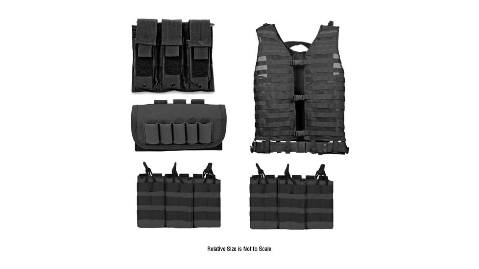 Zombie Dead Ops Kit, Black - with Vest and 4 Pouches