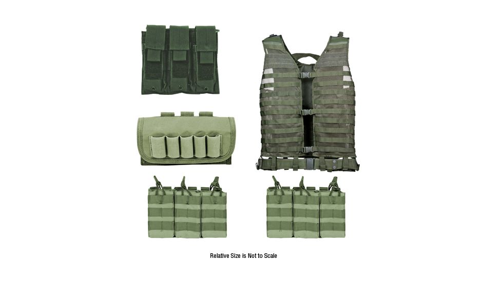 Zombie Dead Ops Kit, Green - with Vest and 4 Pouches