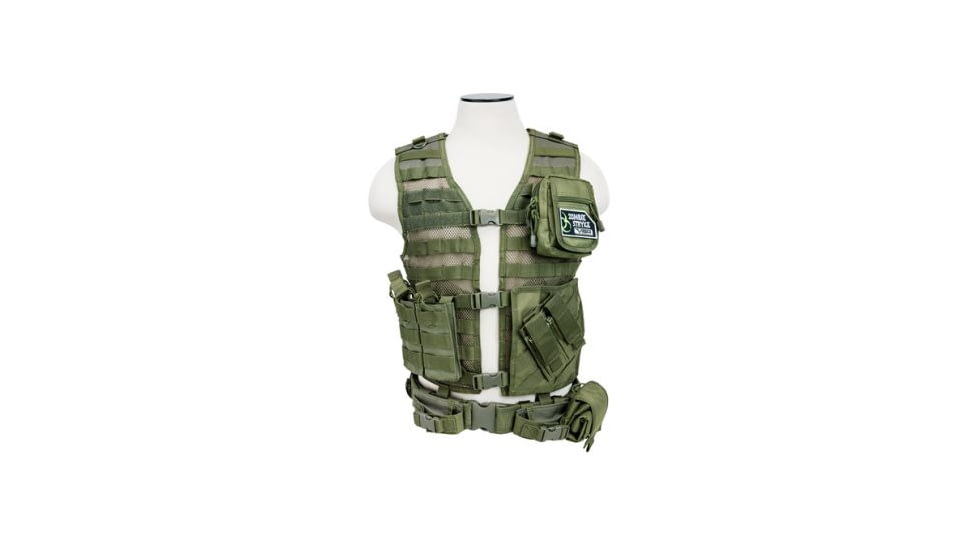VISM Zombie Dead Ops Kit w/ Vest and 4 Mag Pouches, Green, Rezurrection Kit w/ Vest, MOLLE Panel, 4 Pouches 196626