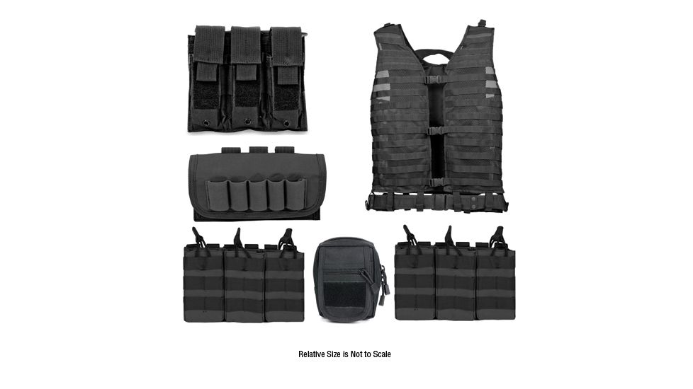 Zombie Infected Kit, Black - with Vest and 5 Pouches