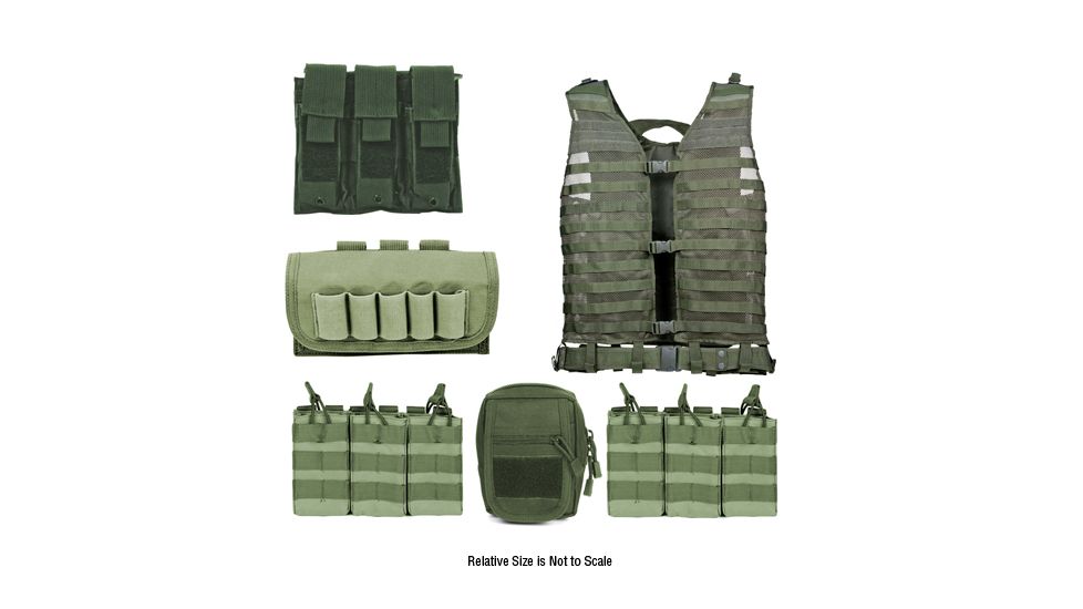 Zombie Infected Kit, Green - with Vest and 5 Pouches
