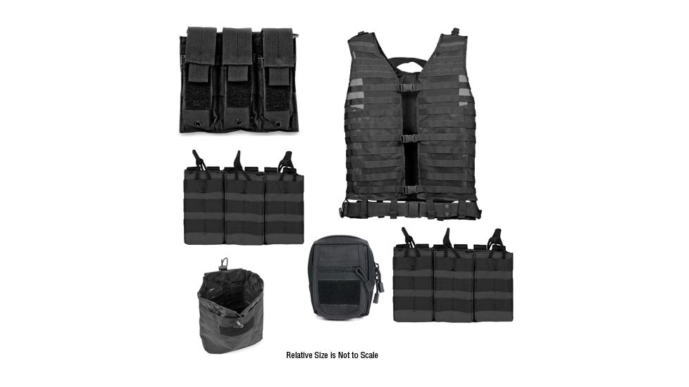 Zombie Zombat Kit, Black - with Vest and 5 Pouches