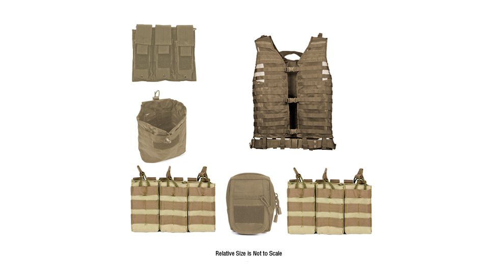 Zombie Zombat Kit, Tan - with Vest and 5 Pouches