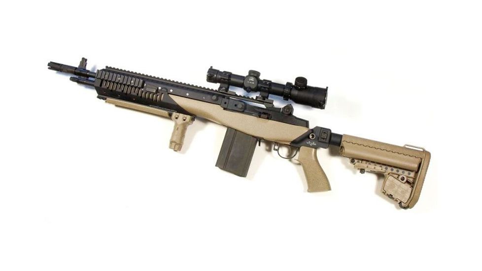 Vltor M1A, M14, Socom, Improved ModStock System, Select Fire, Flat Dark Earth M1-SFT
