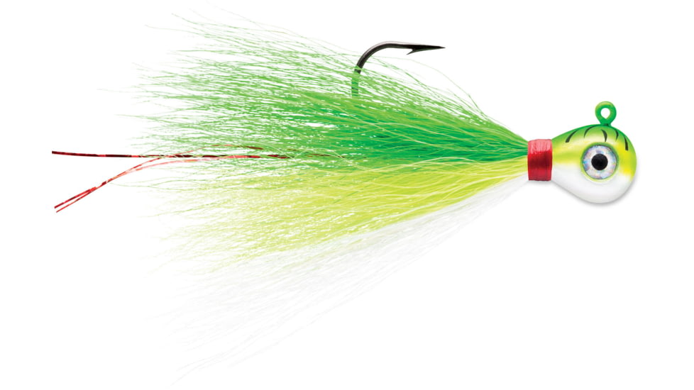 VMC Bucktail Jig, Green Fire UV, 1/32oz, BKJ132-GFU