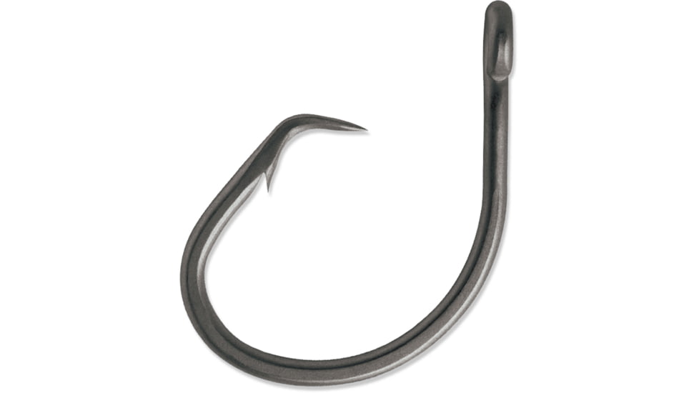 VMC Tournament Circle Hook, 6X Strong, Non-Offset, Fully Forged Shank, Cone Cut Point, Coastal Black, Size 12/0, 10/Pack, 9789CB#12/0I
