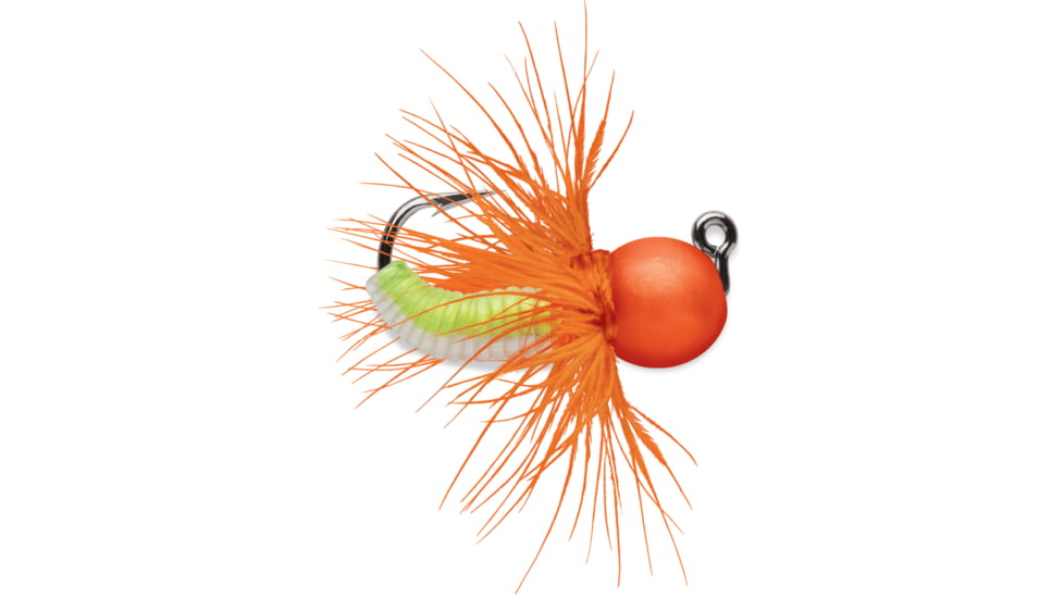 VMC Tungsten Fly Jig, 1/32 oz, Orange Chartreuse Glow, TFJ132OCGL