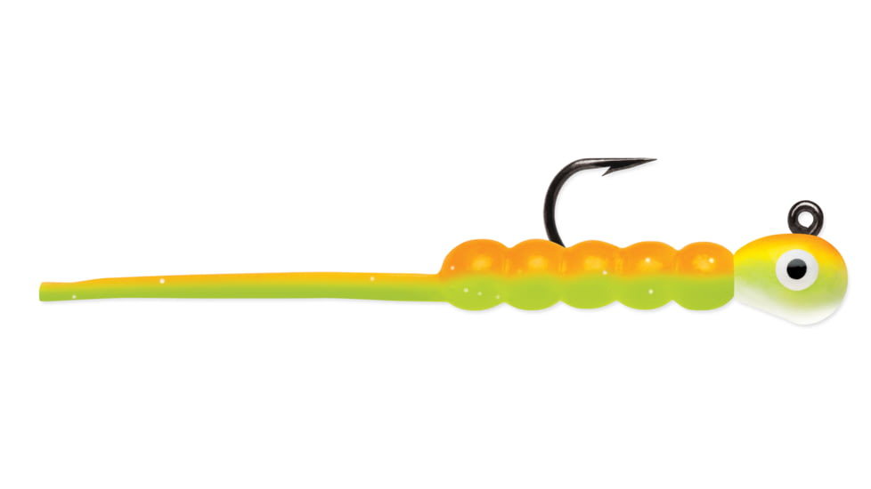 VMC Tungsten Wax Tail Jig 1/32 oz Orange Chartreuse Glow, TWTJ132OCGL