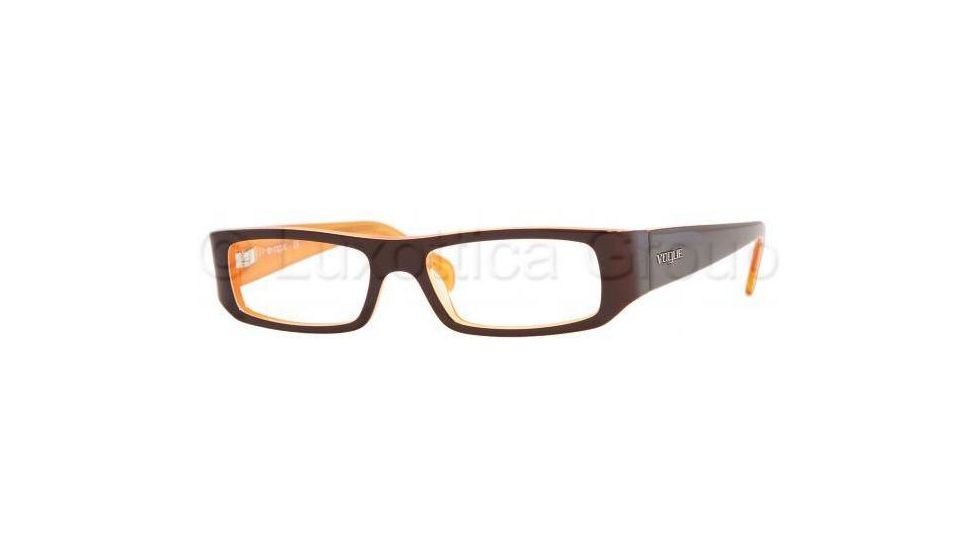 Vogue Eyeglasses VO2498 with No-Line Progressive Rx Prescription Lenses 1539-5016 - Top Brown-white-orange 