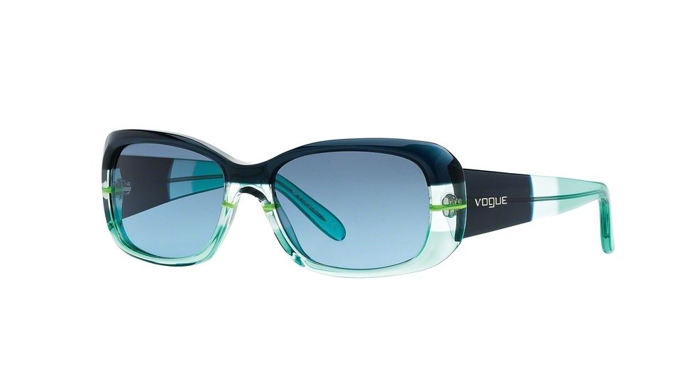 Vogue Prescription Sunglasses VO2606S VO2606S-22378F-55 - Lens Diameter 55 mm, Frame Color Gray Blue Op Grad/aquamarine