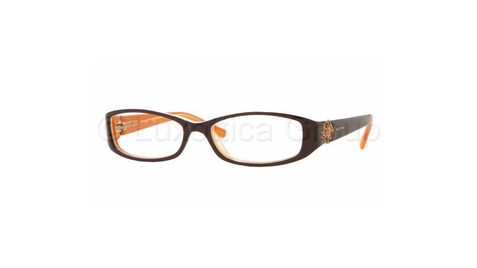 Vogue VO2535B Progressive Eyeglasses - Top Brown-White-Orange Frame / 50 mm Prescription Lenses, 1539-5015