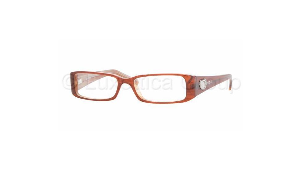 Vogue VO2553 Progressive Eyeglasses - Brown On Beige Horn Frame / 49 mm Prescription Lenses, 1638-4915