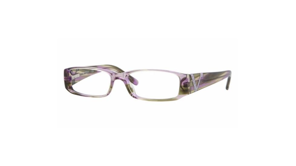 Vogue VO 2590 Eyeglasses Styles Violet Green Striped Frame w/Non-Rx 49 mm Diameter Lenses, 1697-4915