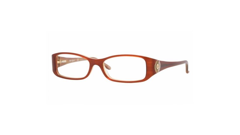 Vogue VO2624B Progressive Eyeglasses Brown On Beige Horn Frame / 50 mm Prescription Lenses, 1638-5015