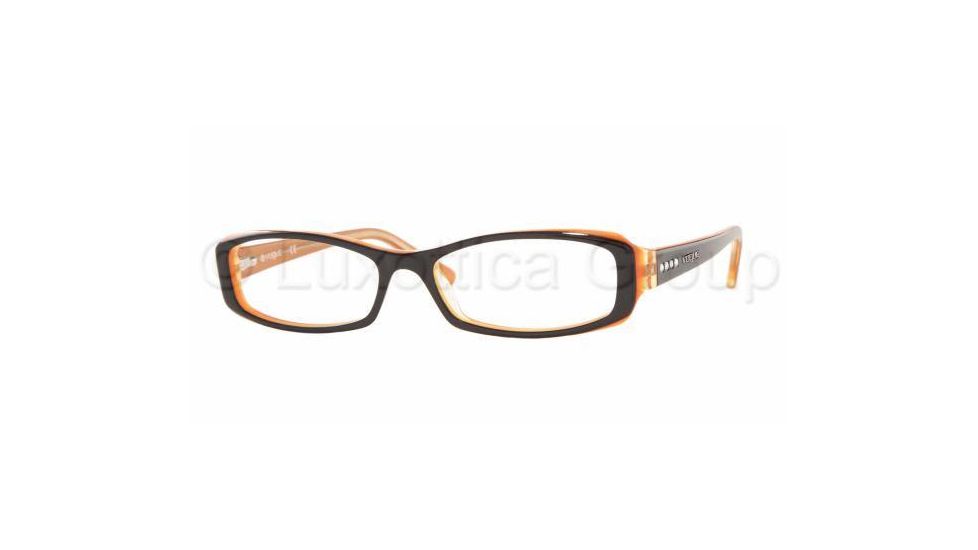 Vogue VO2487B Progressive Eyeglasses - Top Black/Orange Demo Lens Frame w/ 53 mm Diameter Lenses, 1536-5315