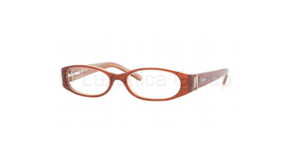 Vogue VO2576B Progressive Eyeglasses - Brown On Beige Horn Frame w/ 51 mm Diameter Lenses, 1638-5115