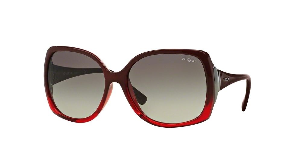 Vogue VO2695S Single Vision Prescription Sunglasses VO2695S-234811-59 - Lens Diameter 59 mm, Frame Color Red Brick Grad Fire Red