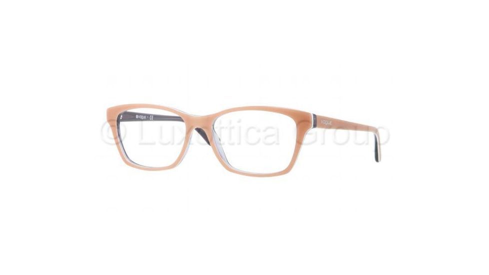 Vogue VO2714 Progressive Prescription Eyeglasses 2012-5416 - Top Beige/Dark Blue Frame, Demo Lens Lenses