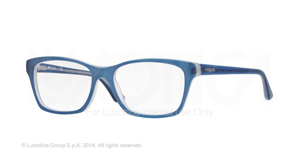 Vogue VO2714 Progressive Prescription Eyeglasses 2171S-52 - Top Matte Blue Transp Frame