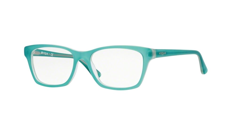 Vogue VO2714 Progressive Prescription Eyeglasses 2181S-54 - Top Matte Aqua Green Transp Frame