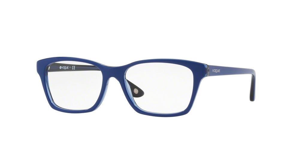 Vogue VO2714 Progressive Prescription Eyeglasses 2583-52 - Top Dark Blue/blue Transp Frame