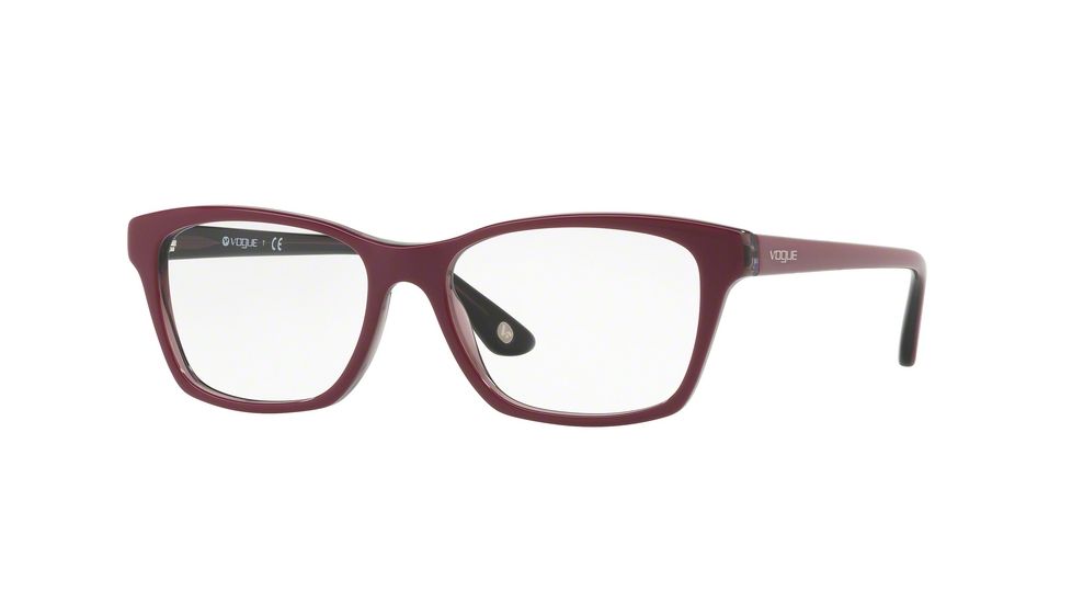 Vogue VO2714 Progressive Prescription Eyeglasses 2584-52 - Top Dark Red/red Transp Frame