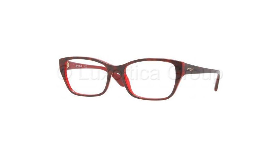 Vogue VO2715 Eyeglass Frames 1942-5218 - Top Havana On Red Frame