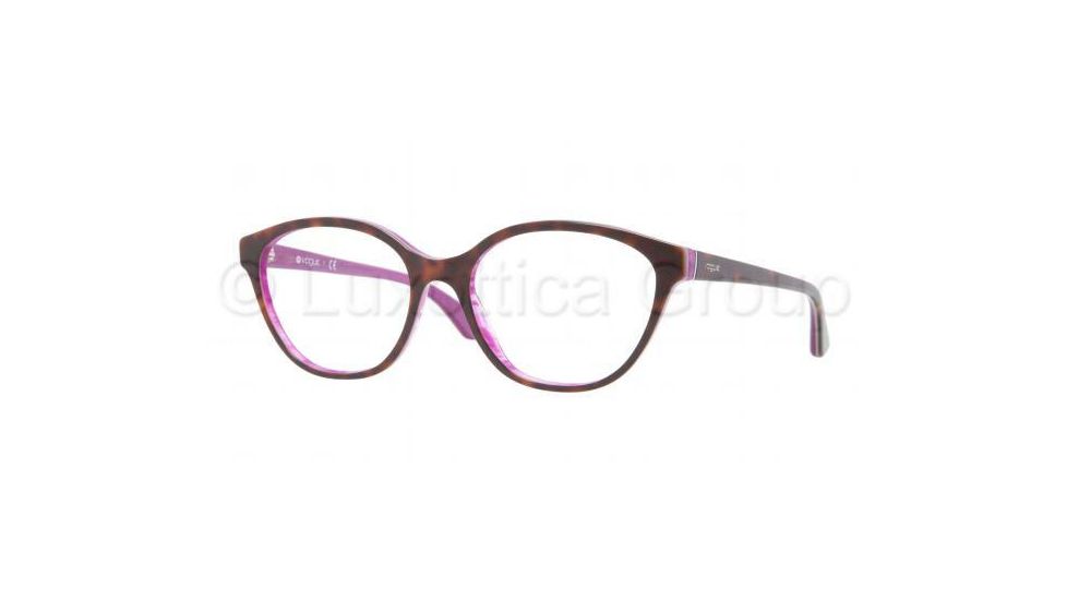 Vogue VO2764 Single Vision Prescription Eyeglasses 2019-5217 - Top Havana Violet Frame, Demo Lens Lenses
