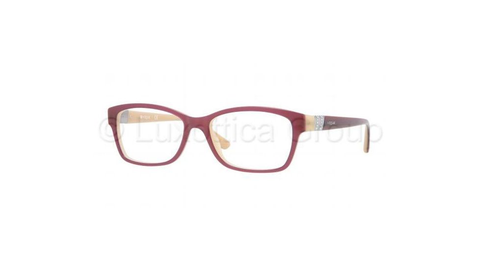 Vogue VO2765B Single Vision Prescription Eyeglasses 1984-5116 - Top Violet / Sand Frame, Demo Lens Lenses