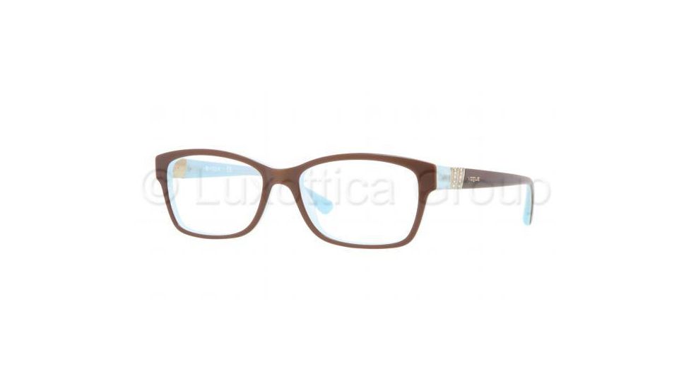 Vogue VO2765B Single Vision Prescription Eyeglasses 2011-5316 - Top Light Brown/Opal Frame, Demo Lens Lenses