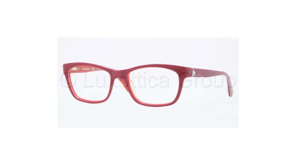 Vogue VO2767 Eyeglass Frames 1986-5017 - Top Bordeaux/Orange Transparent Frame, Demo Lens Lenses