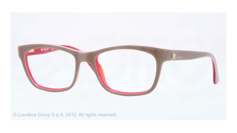 Vogue VO2767 Eyeglass Frames 1987-50 - Top Beige/Red Tr