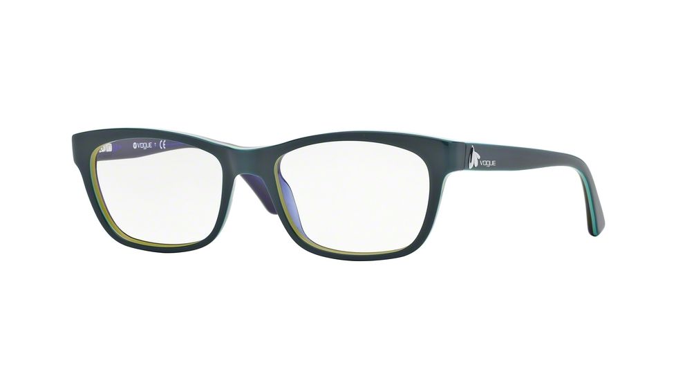 Vogue VO2767 Eyeglass Frames 1989-52 - Top Petroleum Green/Violet Tr