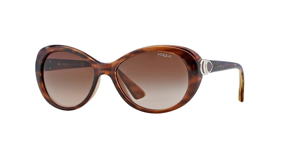 Vogue VO2770S Single Vision Prescription Sunglasses VO2770S-150813-56 - Lens Diameter 56 mm, Frame Color Striped Havana