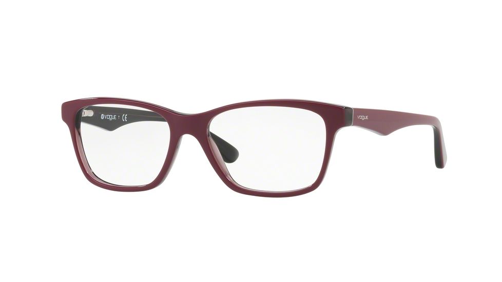 Vogue VO2787 Single Vision Prescription Eyeglasses 2584-53 - Top Dark Red/red Transp Frame