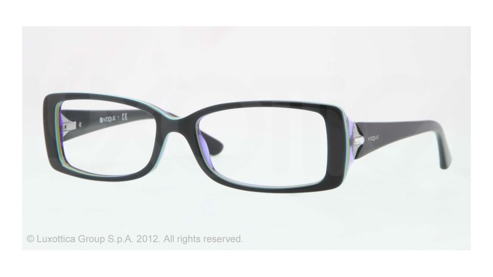 Vogue VO2807B Eyeglass Frames 1989-51 - Top Petroleum Green/violet Tr Frame, Demo Lens Lenses