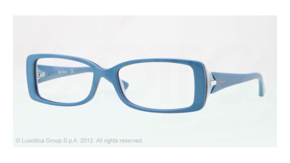 Vogue VO2807B Eyeglass Frames 2075-51 - Light Blue/dark Blue/azure Frame, Demo Lens Lenses