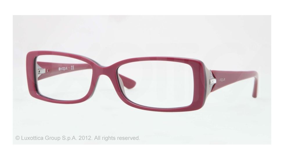 Vogue VO2807B Eyeglass Frames 2076-51 - Light Violet/dark Violet/beige Frame, Demo Lens Lenses
