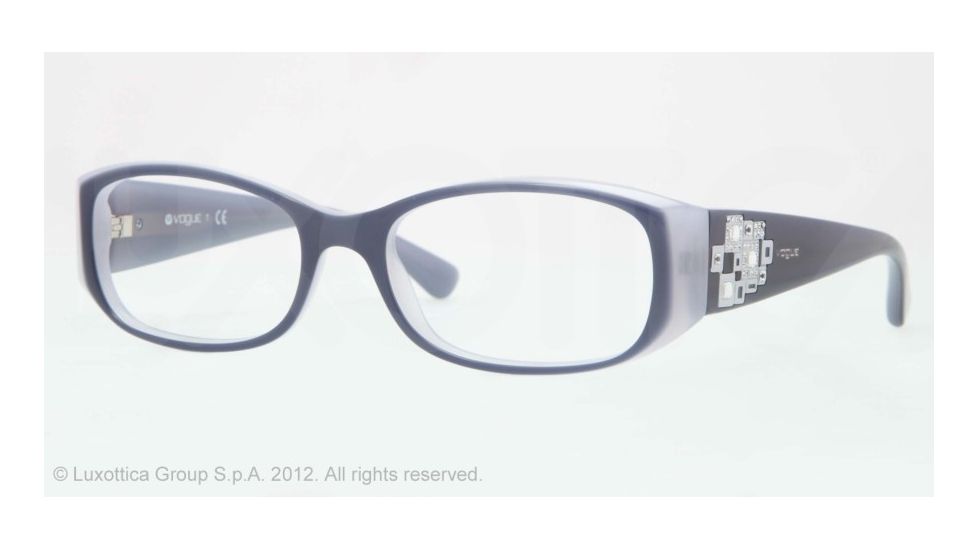 Vogue VO2813B Eyeglass Frames 1532-51 - Top Opal Blue/ice Frame, Demo Lens Lenses
