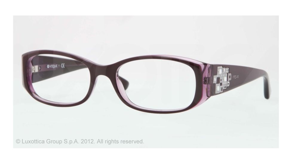 Vogue VO2813B Eyeglass Frames 1887-51 - Top Dark Violet/violet Transp Frame, Demo Lens Lenses