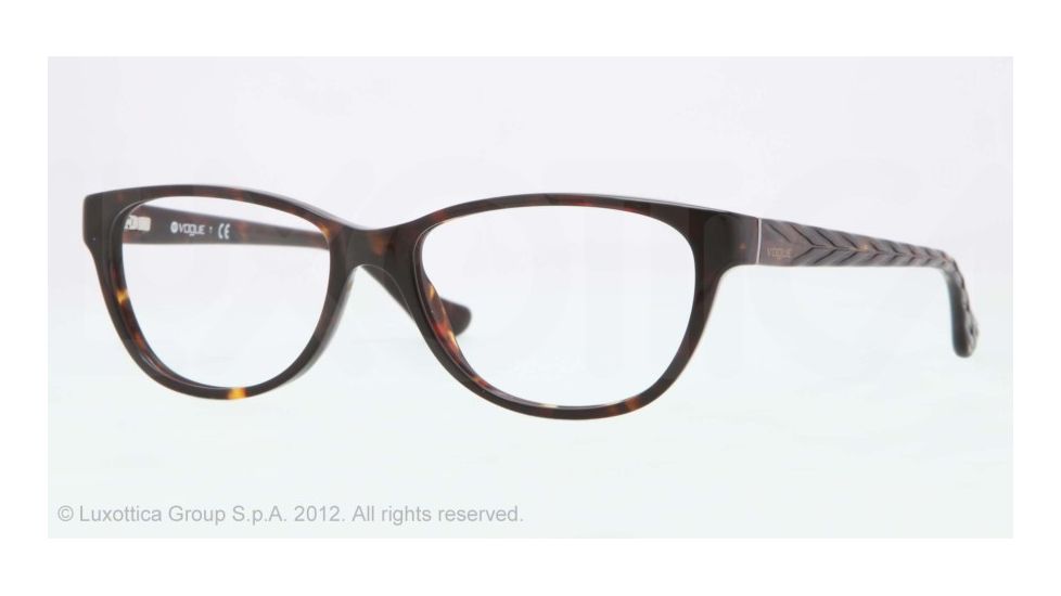 Vogue VO2816 Eyeglass Frames W656-52 - Dark Havana Frame, Demo Lens Lenses